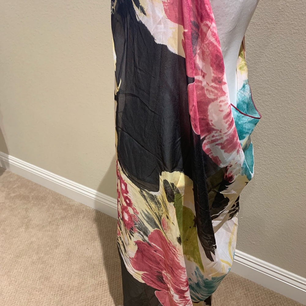 Colorful Print Chiffon Beach Coverup - Picture 4 of 7